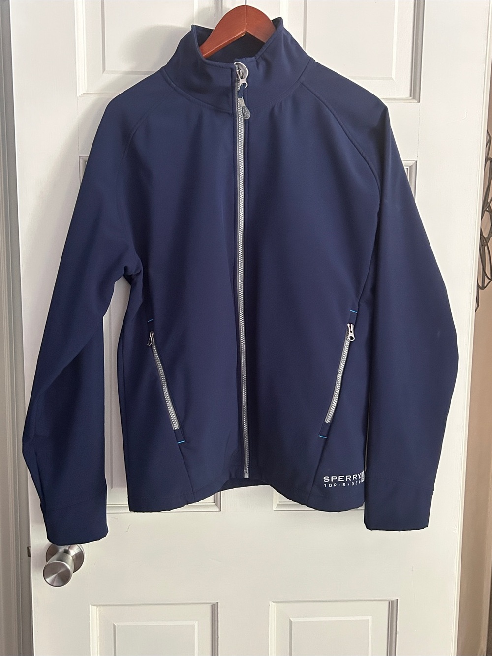 Sperry Top-Sider Navy Full-Zip Performance Jacket with Silver Zippers
